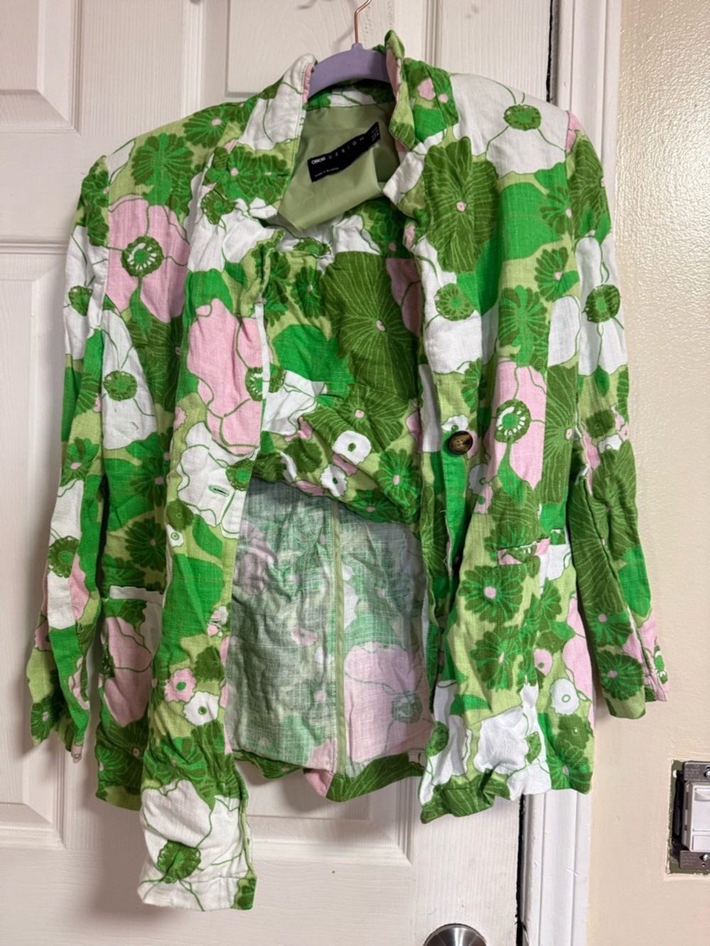 ASOS Green and Pink Floral Blazer